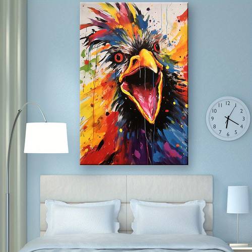 1pc abstract painting of a chicken with vibrant colors and ideal gift for bedroom living room hallway mural wall decoration room decoration