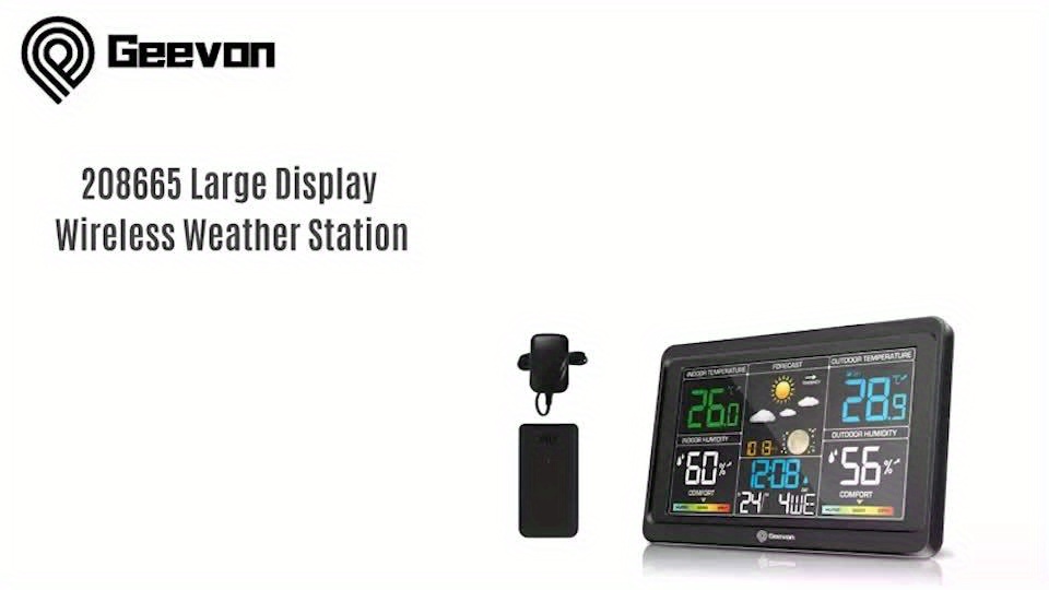 Geevon Weather Station Wireless Indoor Outdoor Thermometer - Temu