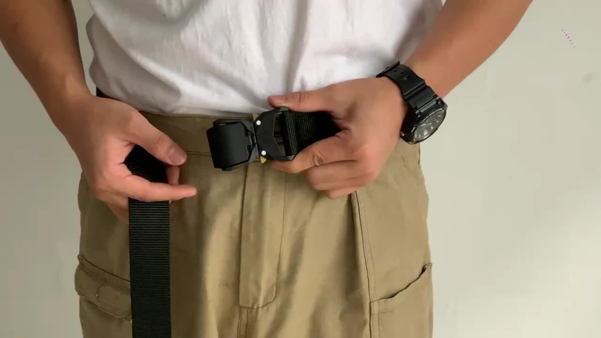Double Quick Release Aluminum Buckle Belt for Tactical Use