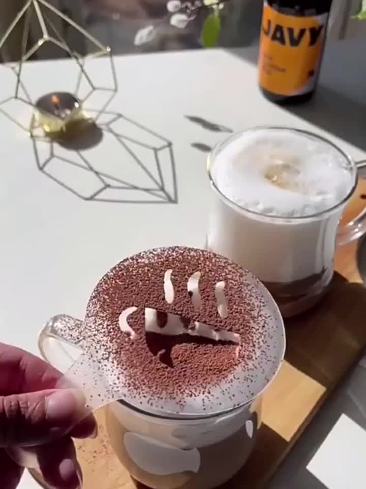 Creative Coffee Latte Art Mold, Stainless Steel Milk Bubble