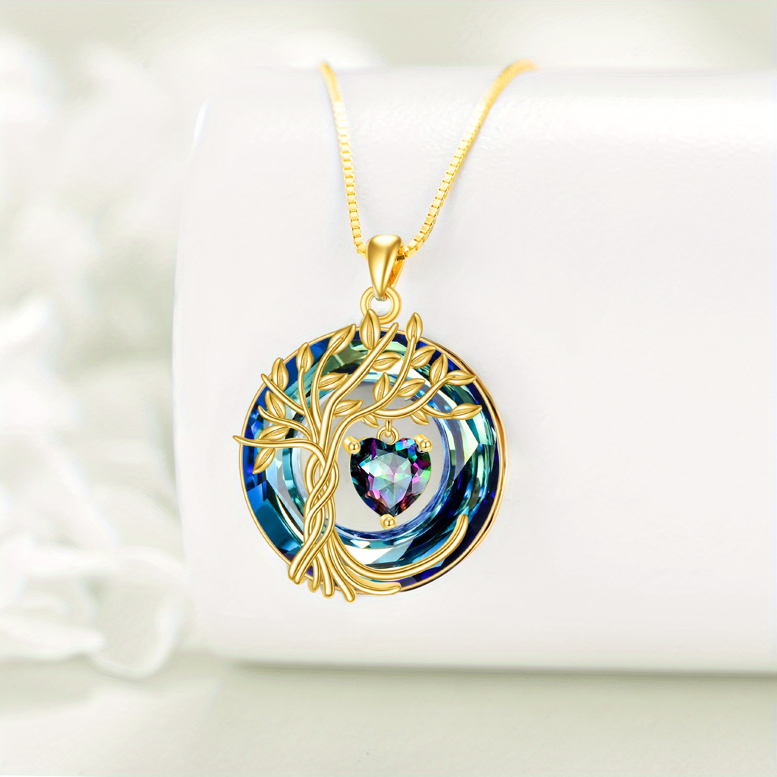 Sterling Silver Tree of Life Necklace June Birthstone Pendant