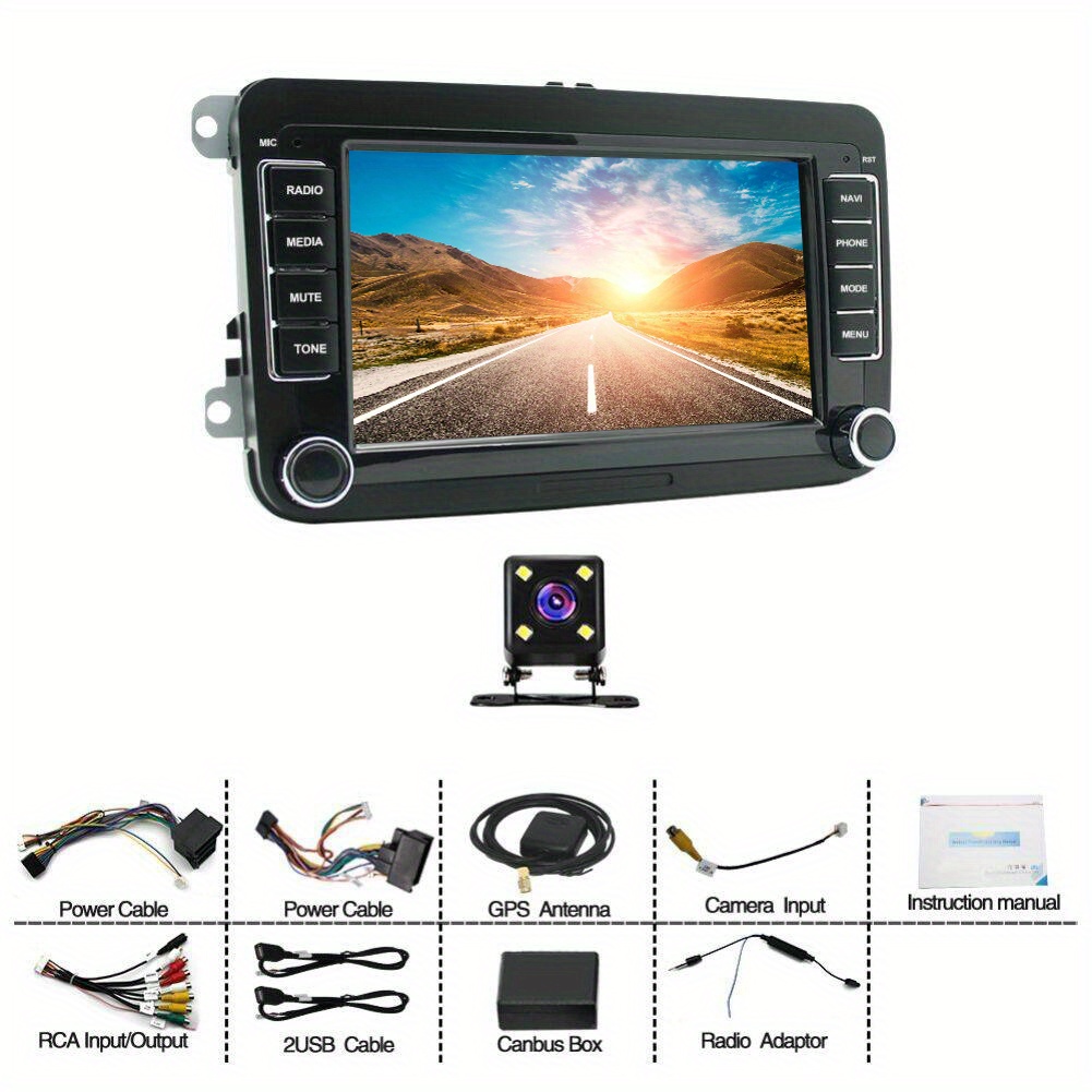 TEMU 7in Android 14 Car Stereo Gps Navigation 2+32g For B6 2007-2011, For Mk5 2003-2009 Built-in Android Auto Car Radio With Wifi Fm/rds Swc + Backup