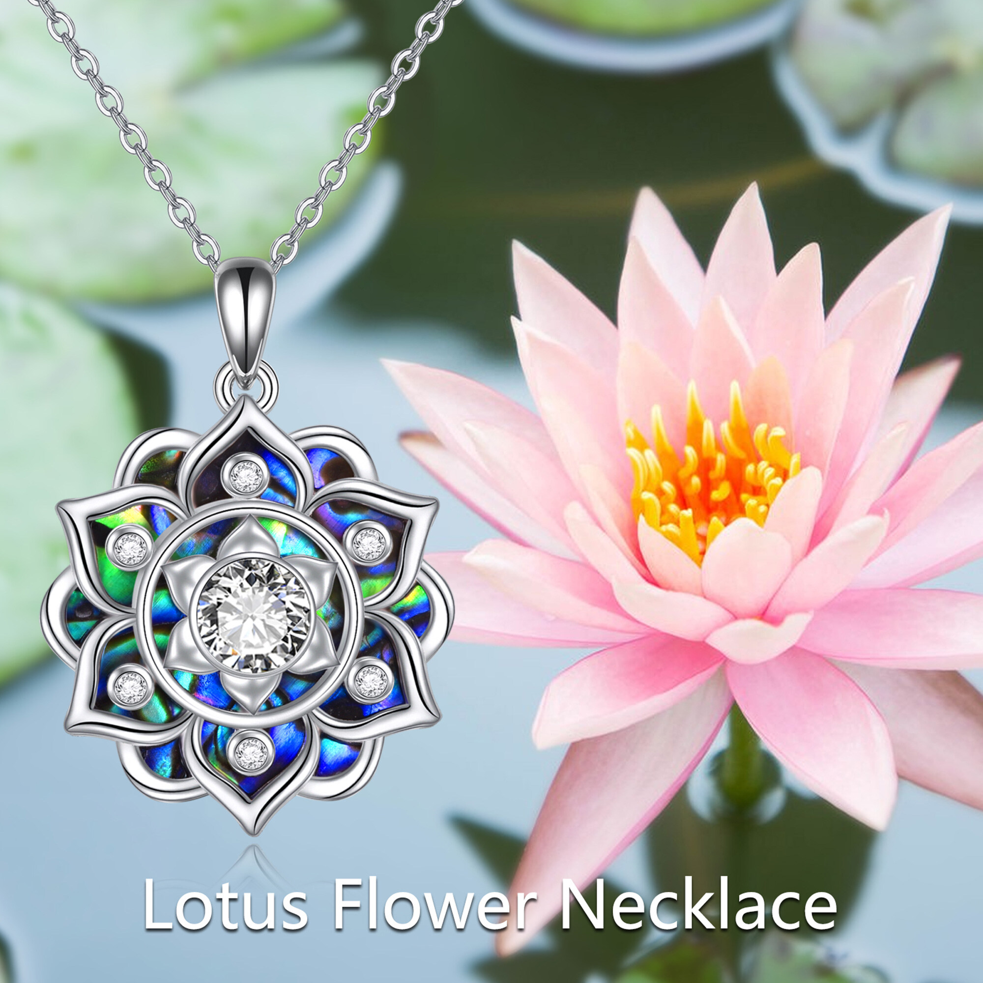 Image of 925 Sterling Silvery For Lotus Necklace - Exquisite Retro, High-end Design, Unisex, Christmas Accessory, Hypoallergenic