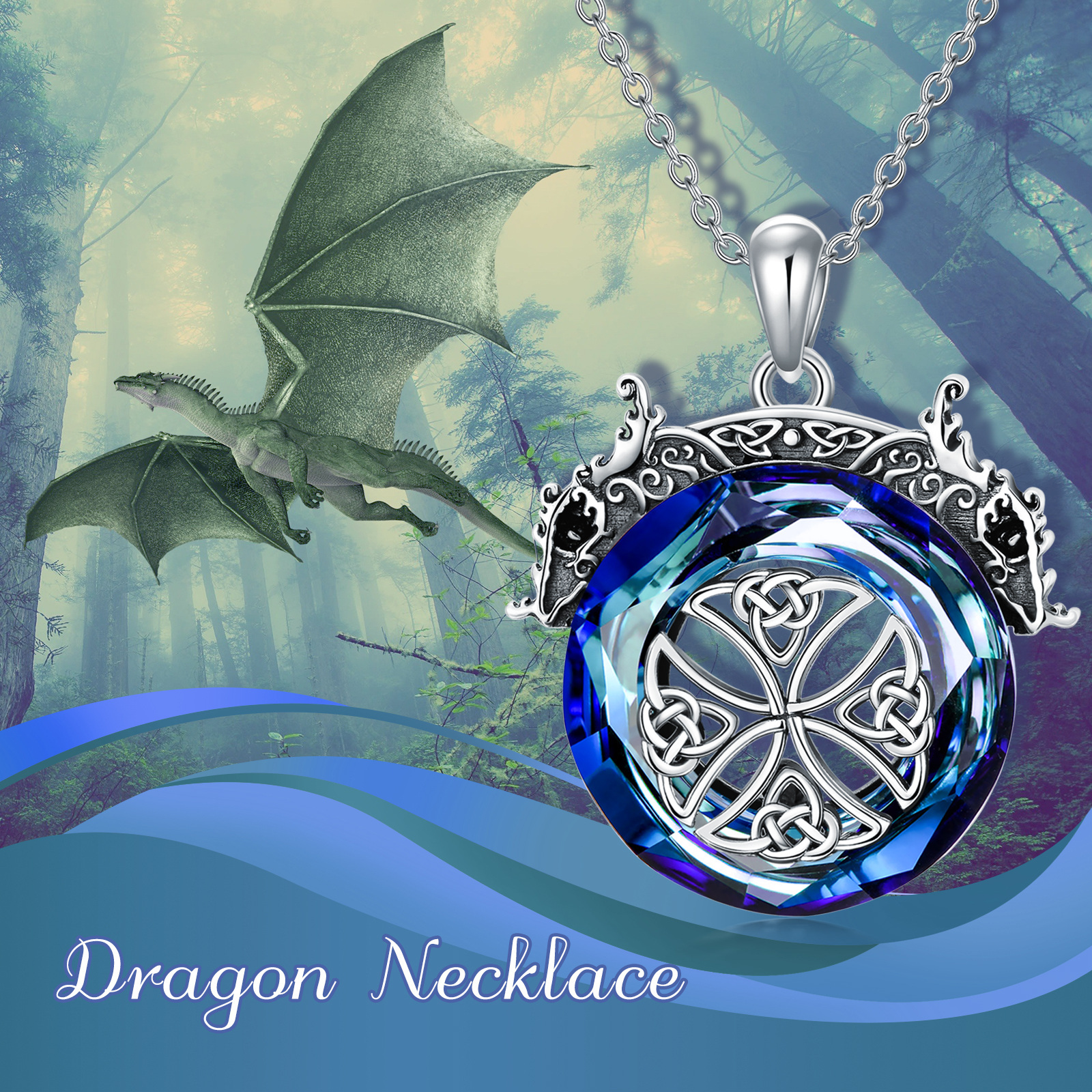 Women's 925 Sterling Silver Dragon Pendant Necklace, Gift