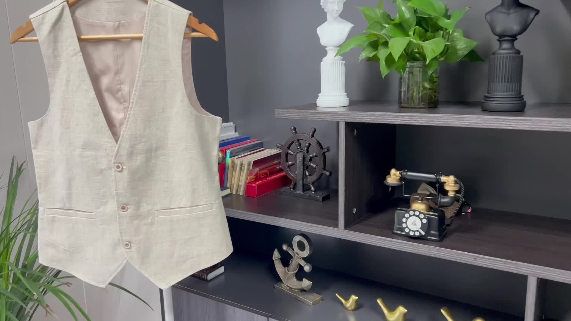 Vêtement Décontracté Léger Gilet Homme En Lin Sans Manches Style