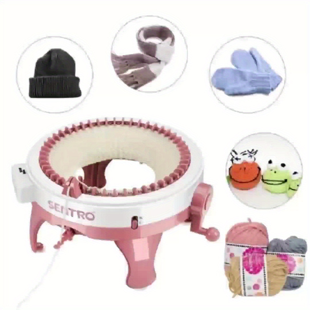 Diy 48-pin Cylindrical Hand-cranked Knitting Wool Machine, Pretend Play Toy  Handmade Knitting Scarf Hat - Temu France