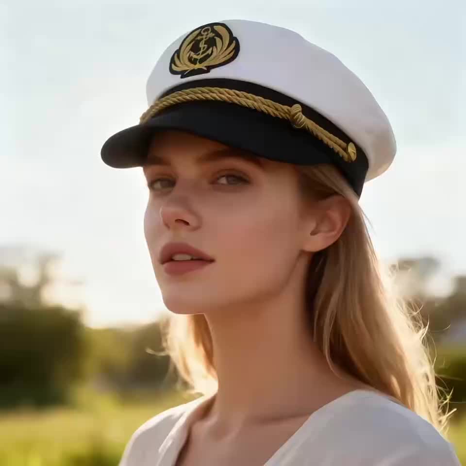 festival yacht captain hat adjustable sailor hat boat cruise  display picture 3