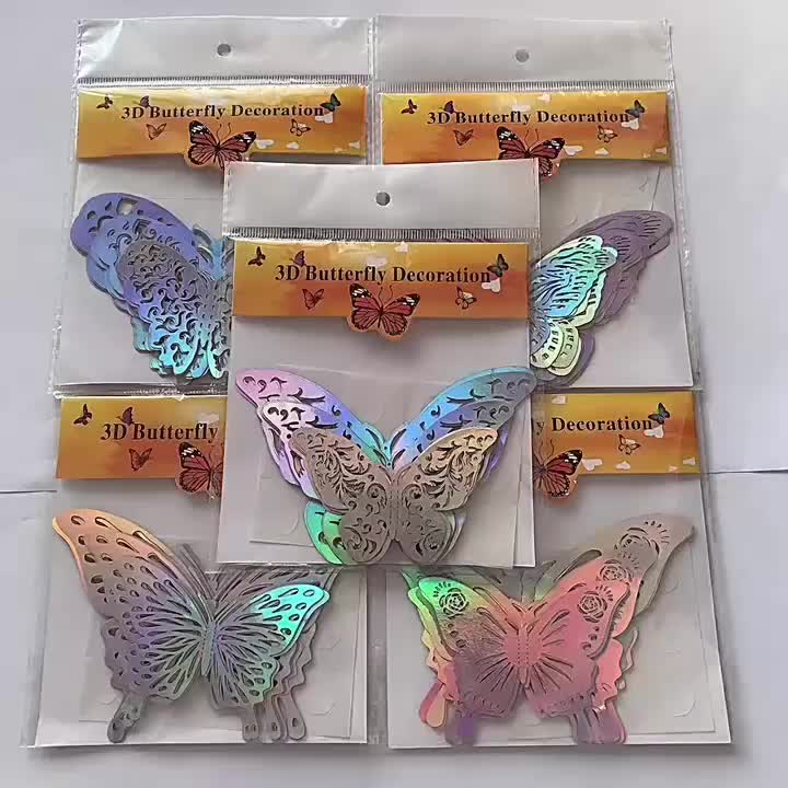 3d Butterfly Wall Stickers Hollow Out Butterfly Adhesive Art - Temu