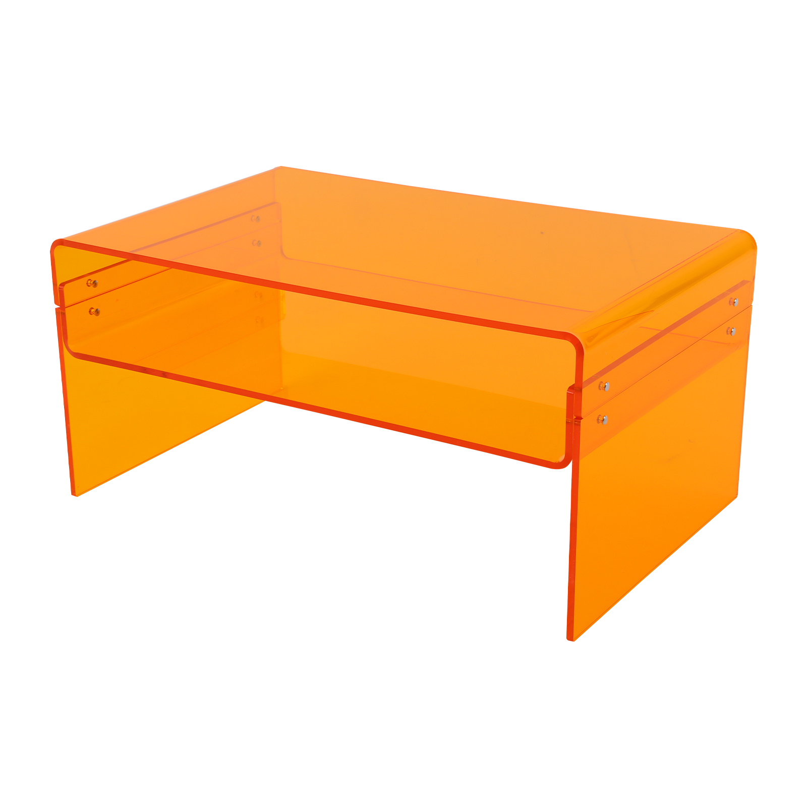 acryl doppelstufen couchtisch orange lebendig trendig