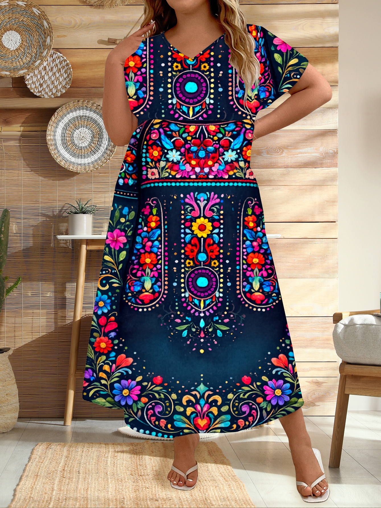 green emerald velvet dress Campesino Plus Size Dress – Sandsandals main image 1