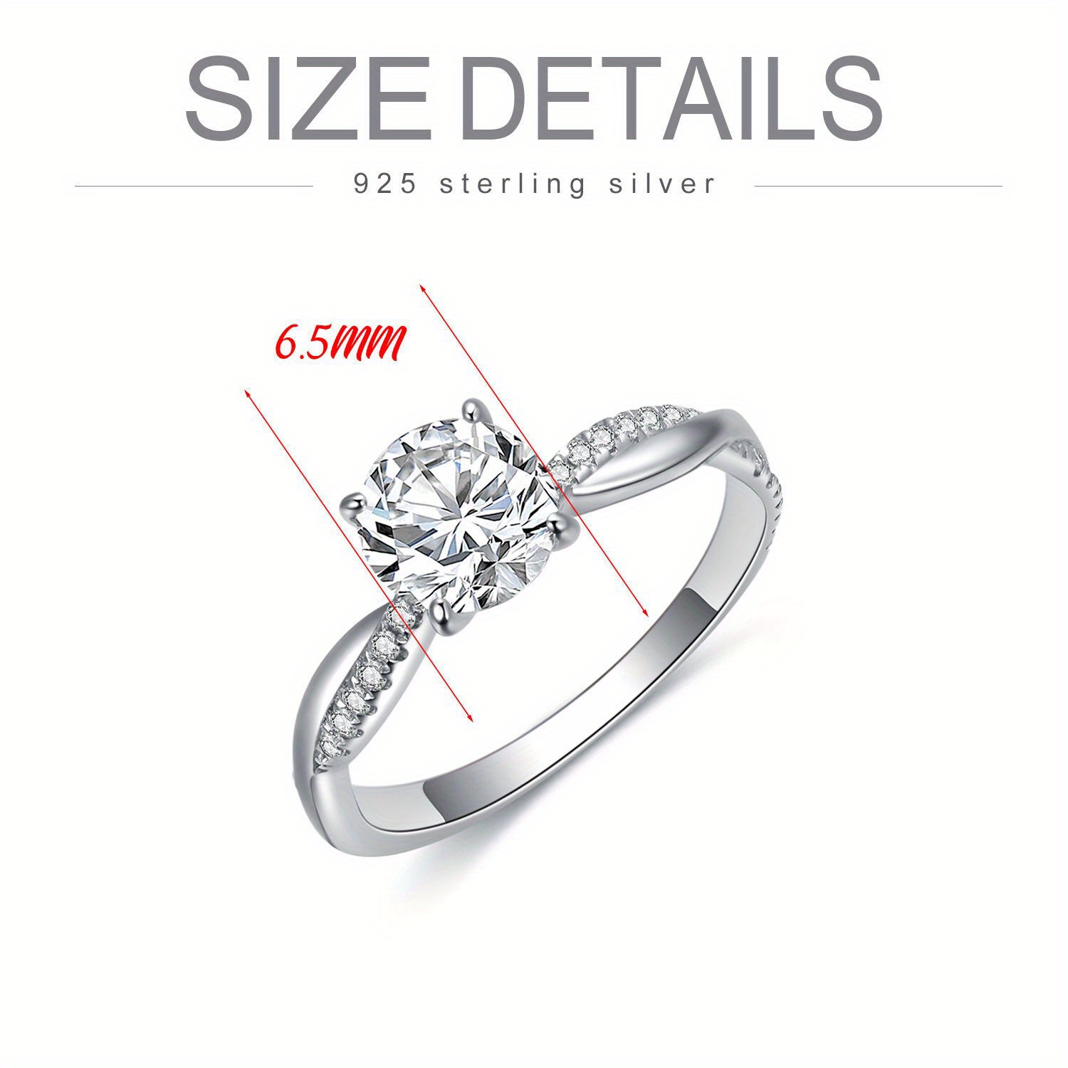 1 Moissanite Infinity Pave Ring S925 Silver