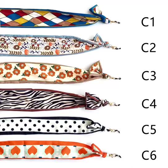 Boho Printed Scarf Glasses Chain, Windproof Neck Strap