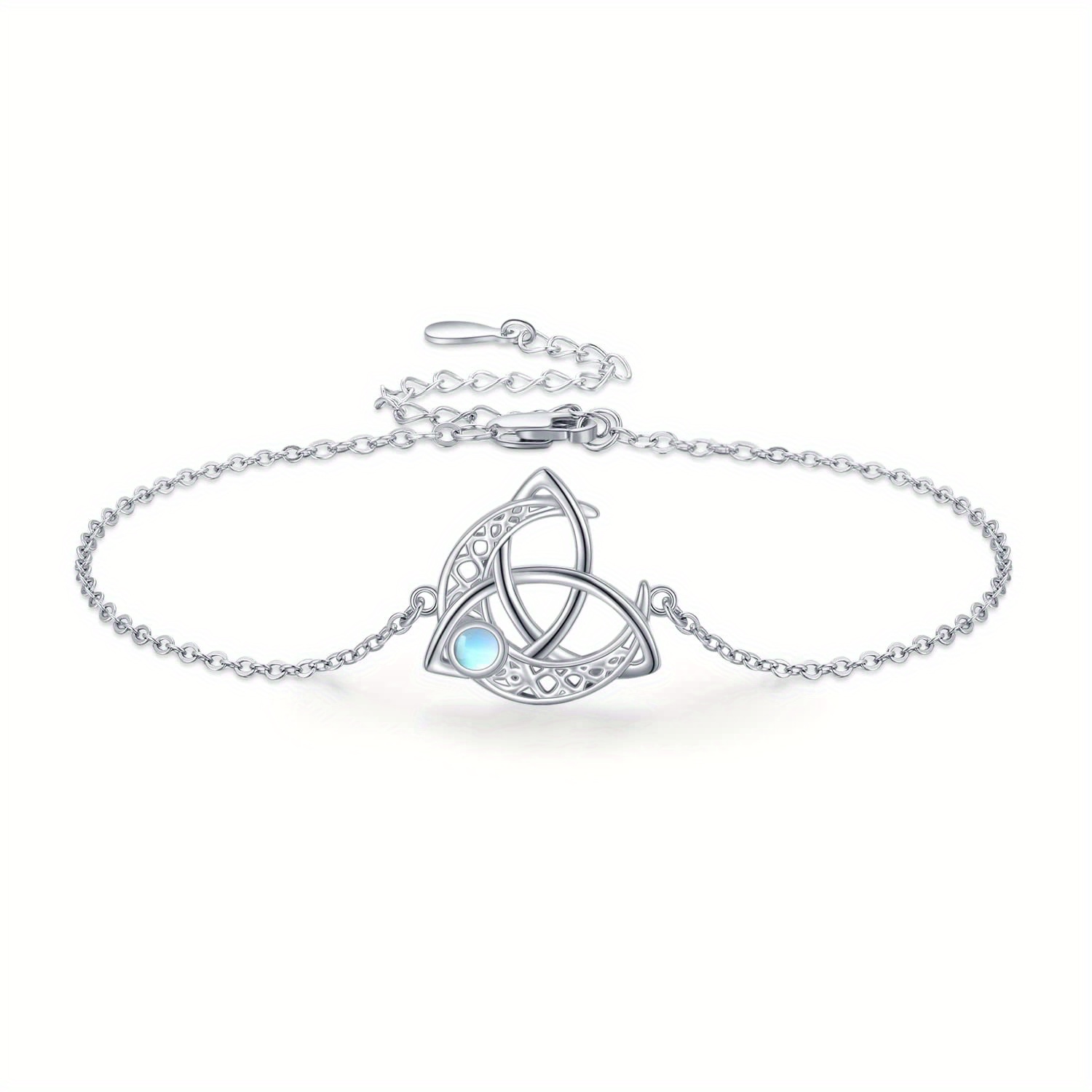 Moonstone Celtic Bracelet 925 Silver Knot Jewellery