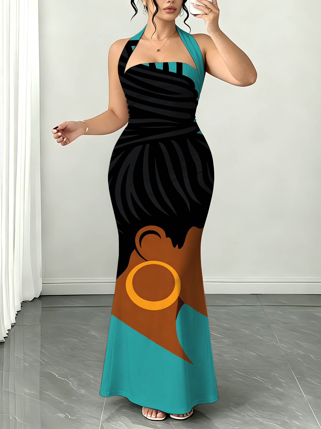 butterfly dress blue Unique Vintage Blue & Rainbow Striped Butterfly Cutout Bobbie Swing Dr