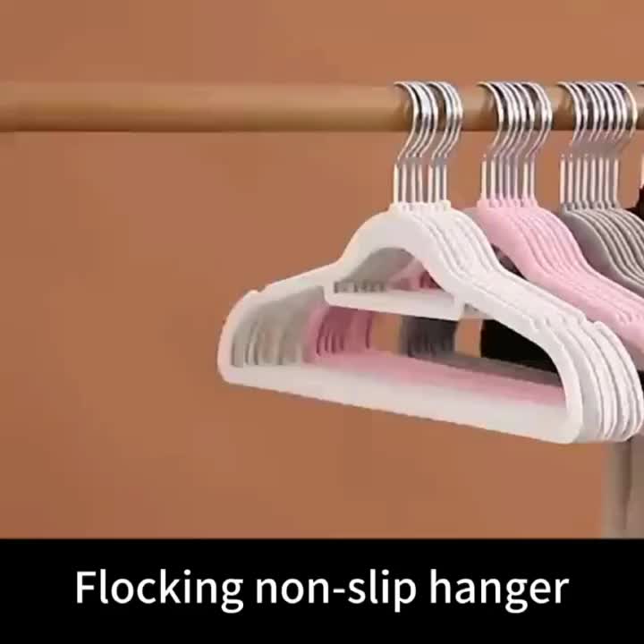 Flocked coat hangers, non-slip velvet hangers