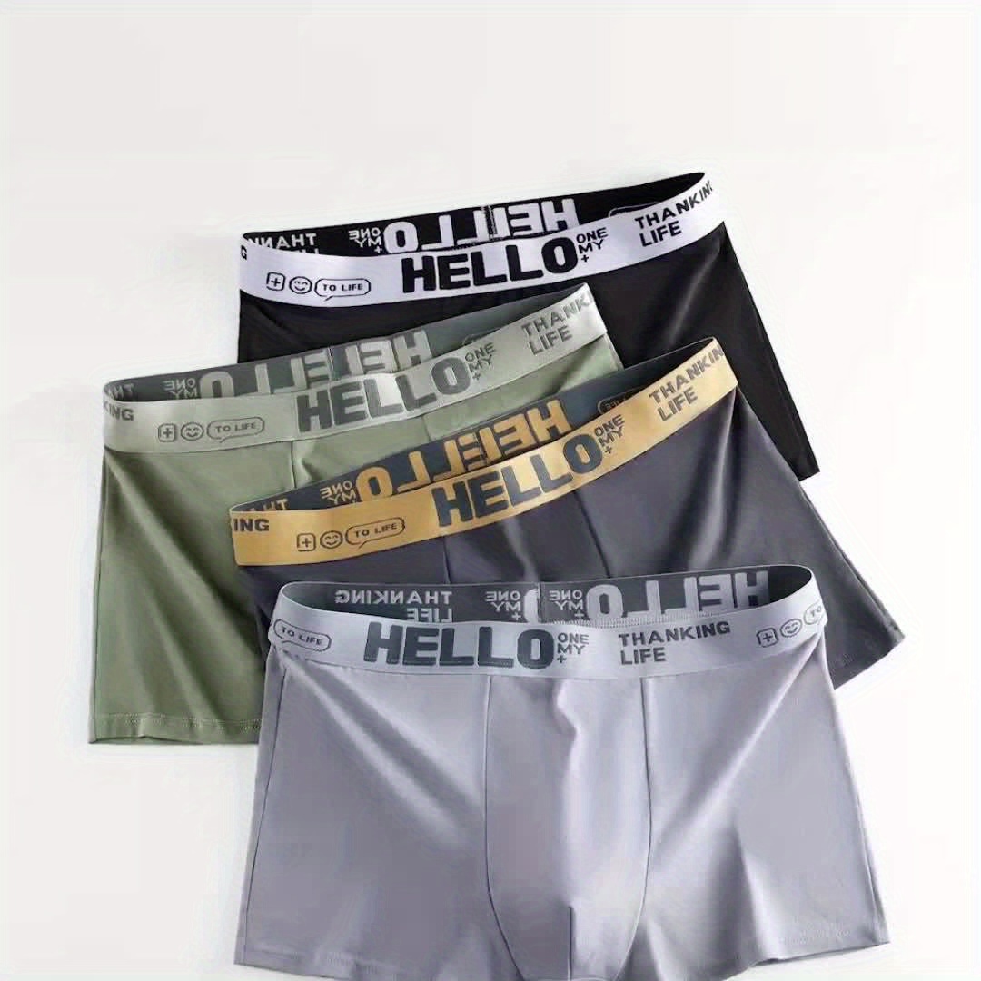 Love Big Print Men's Fashion Graphic Boxer Briefs Shorts - Temu