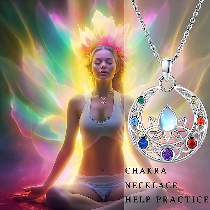 925 Sterling Silver Lotus Pendant Necklace with Moonstone