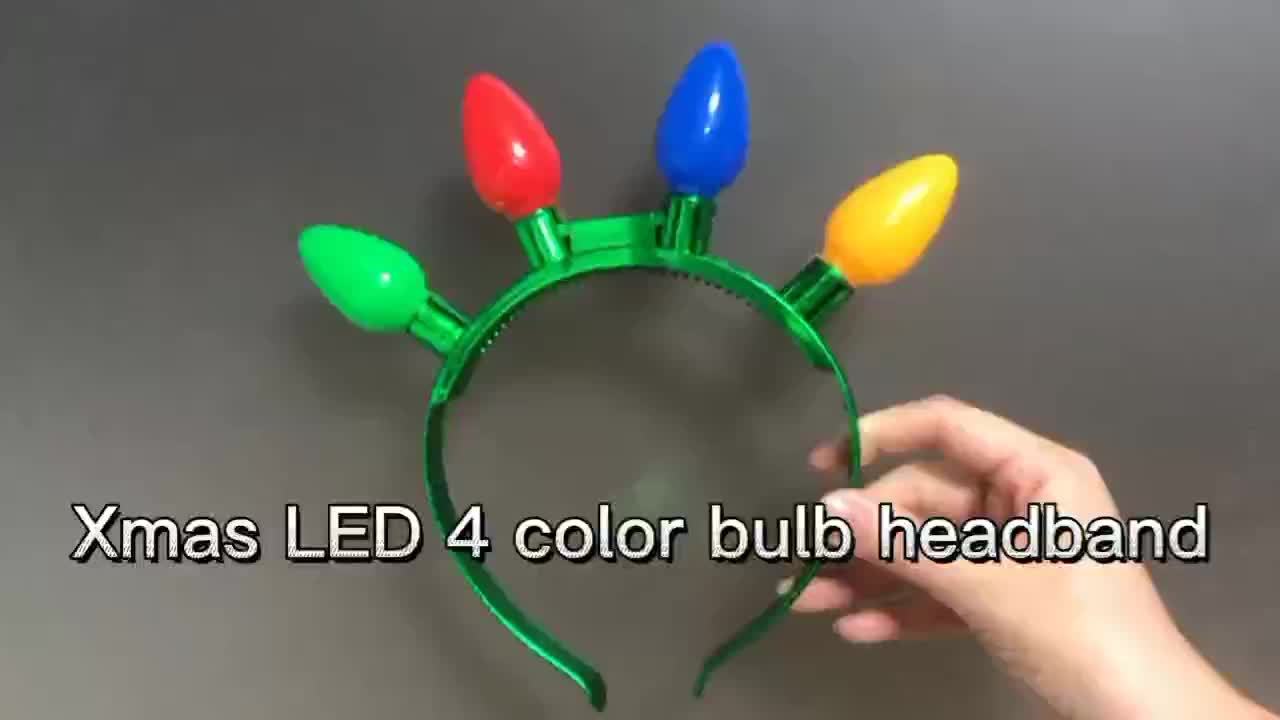 3 Pack Christmas Flashing Light Bulb Headband Christmas Accessories Party  Favors : : Toys & Games