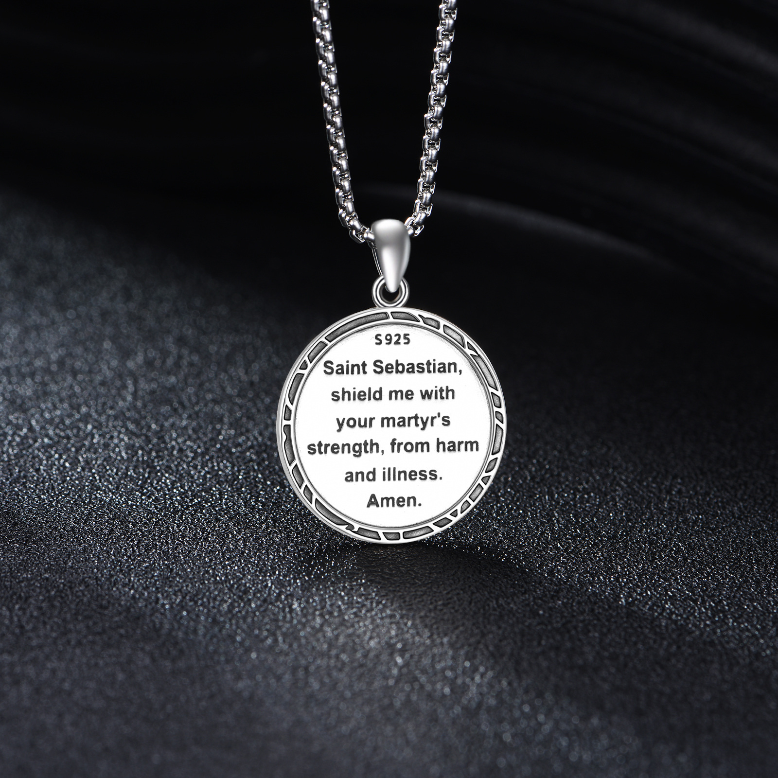 925 Sterling Silver St. Sebastian Pendant Necklace