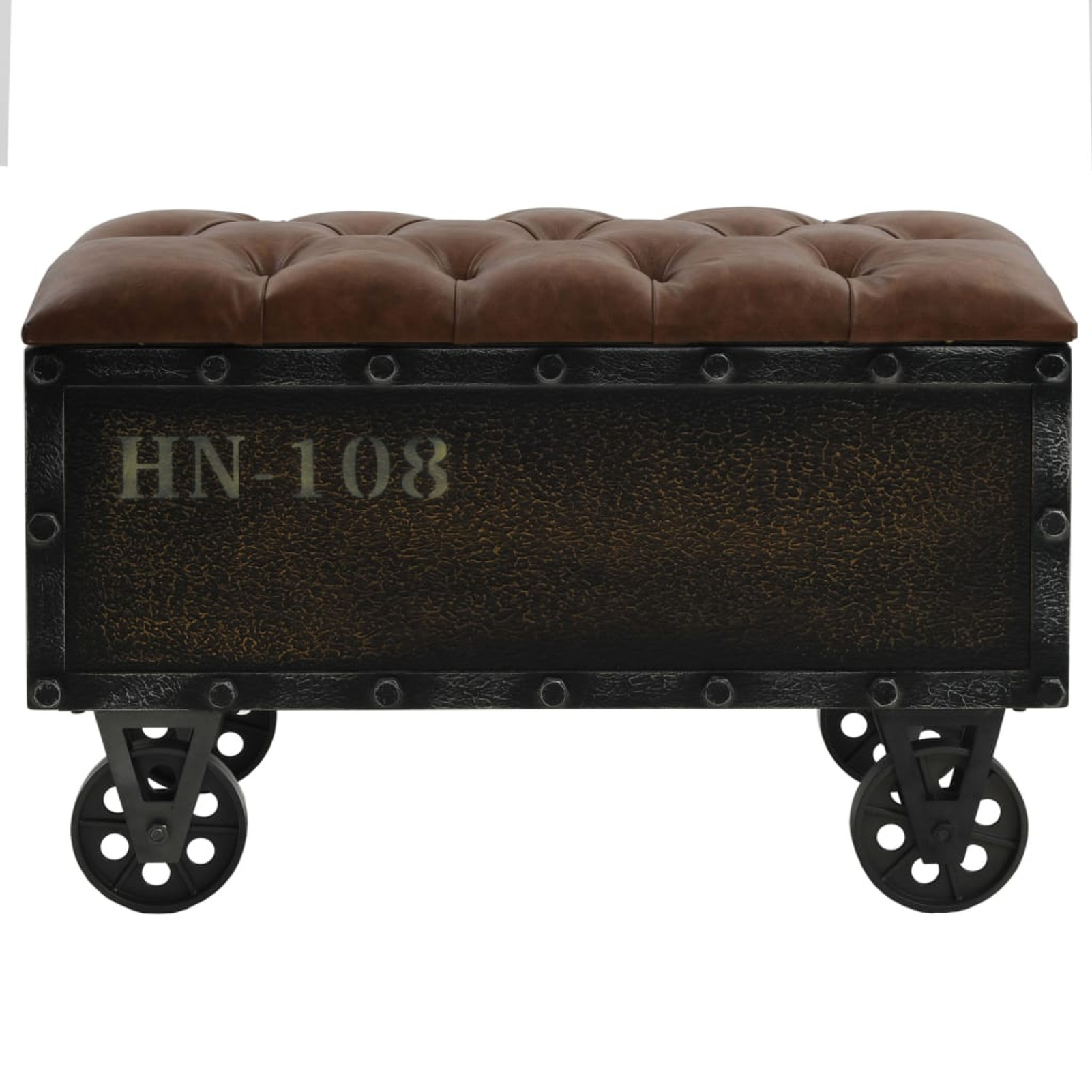 Solid Wood Storage Bench With Artificial Leather, 80.5x41x50cm - And Stylish