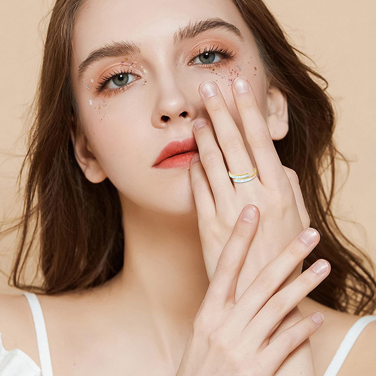 Adjustable 925 Sterling Silver Golden Opal Ring