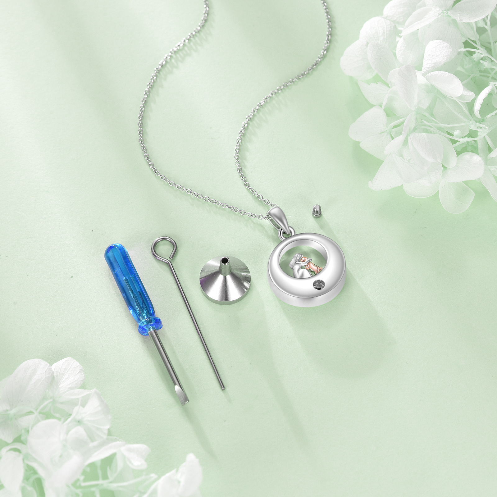 Women's 925 Sterling Silver Dog Urn Necklace, Cherished Keepsake