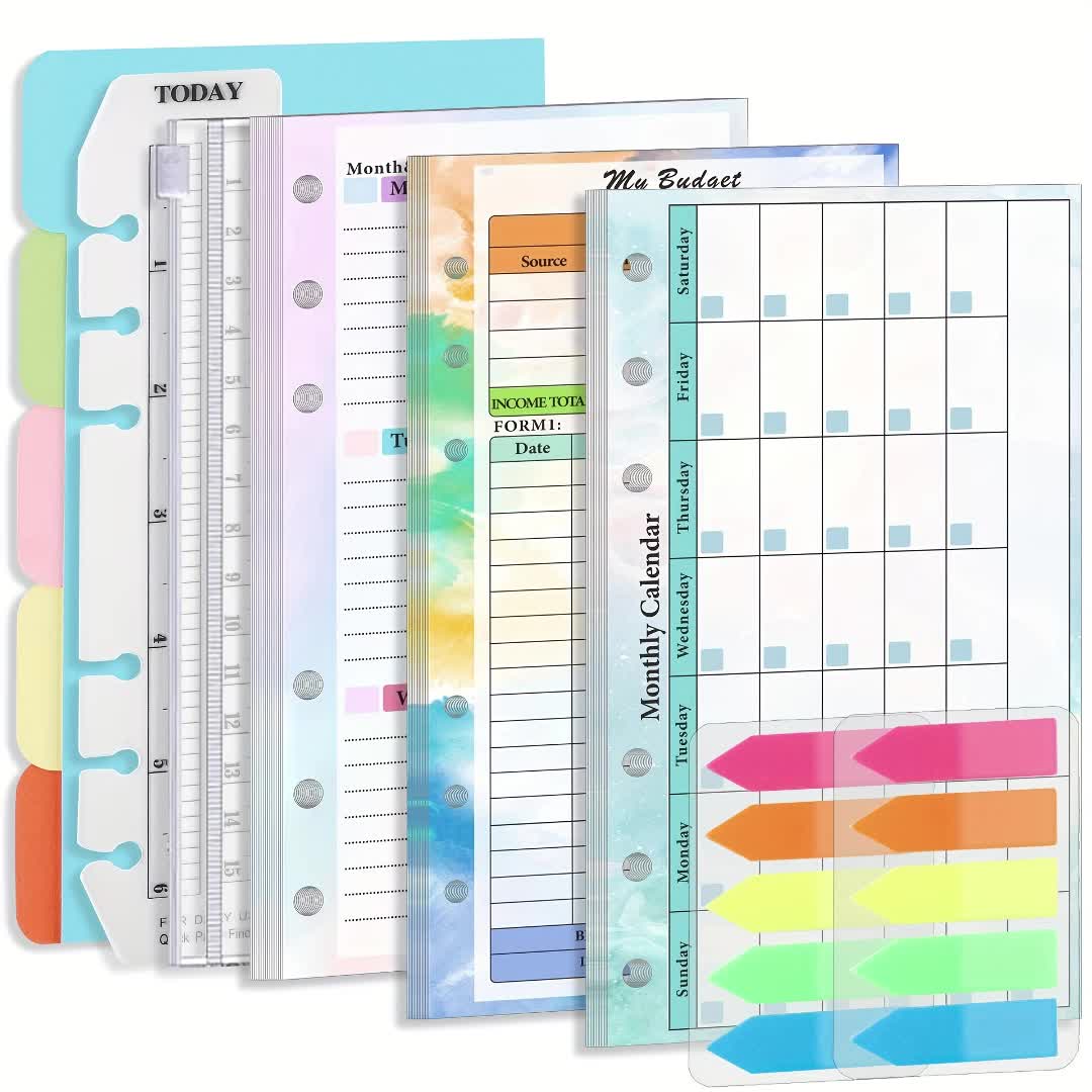 2022 Weekly & Monthly Planner Refill, 3-3/4 x 6-3/4, Jan 2022-Dec 2022,  Personal Size A6 Planner Inserts, 6-Hole Budget System Refill for Budget  Binder Cover, Budgeting Cash Envelopes Wallet 