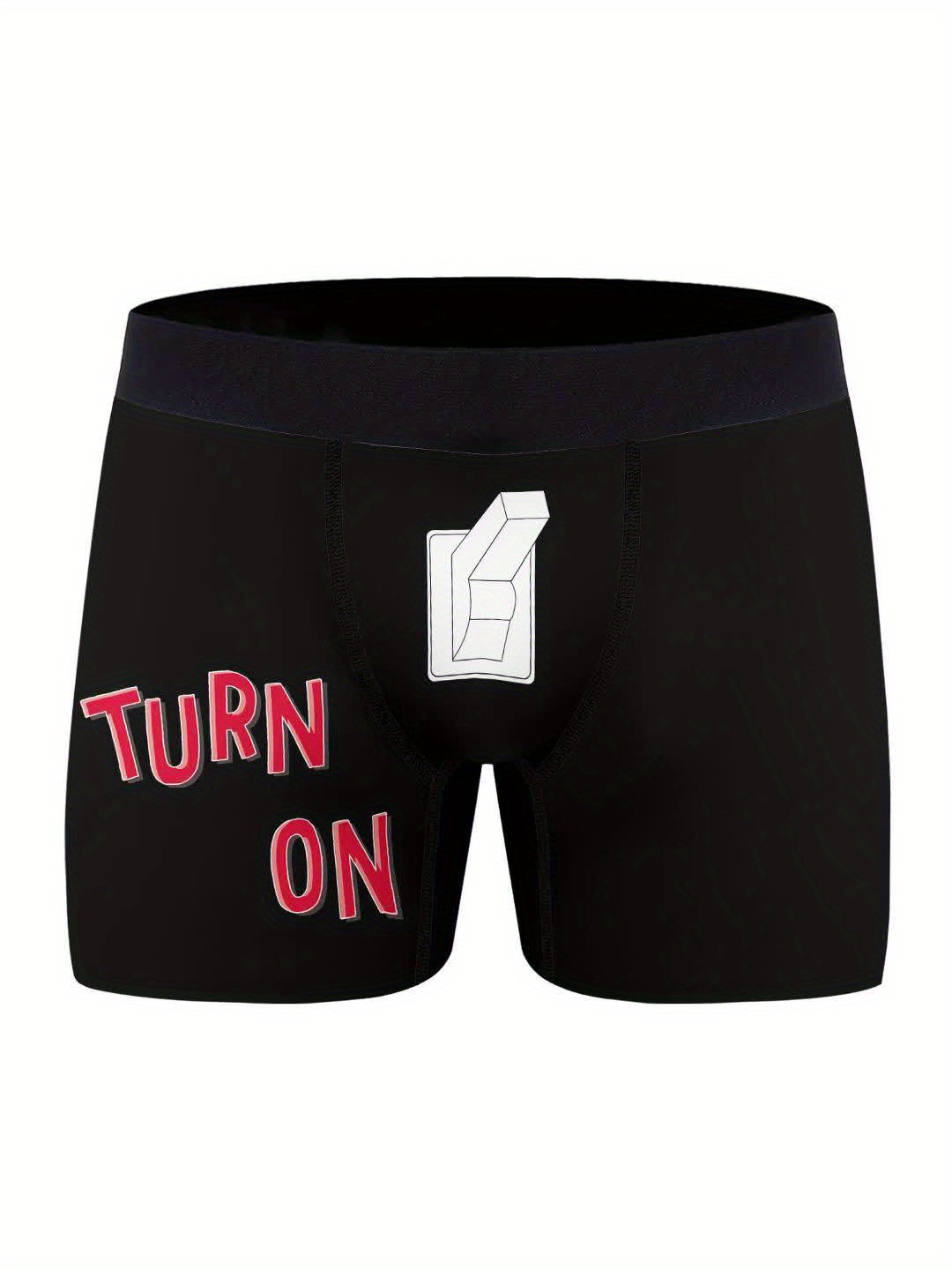 Men's 'Turn Me On' Print Fashion Breathable Comfortable Boxer Briefs  Novelty Funny Cool Underwear
