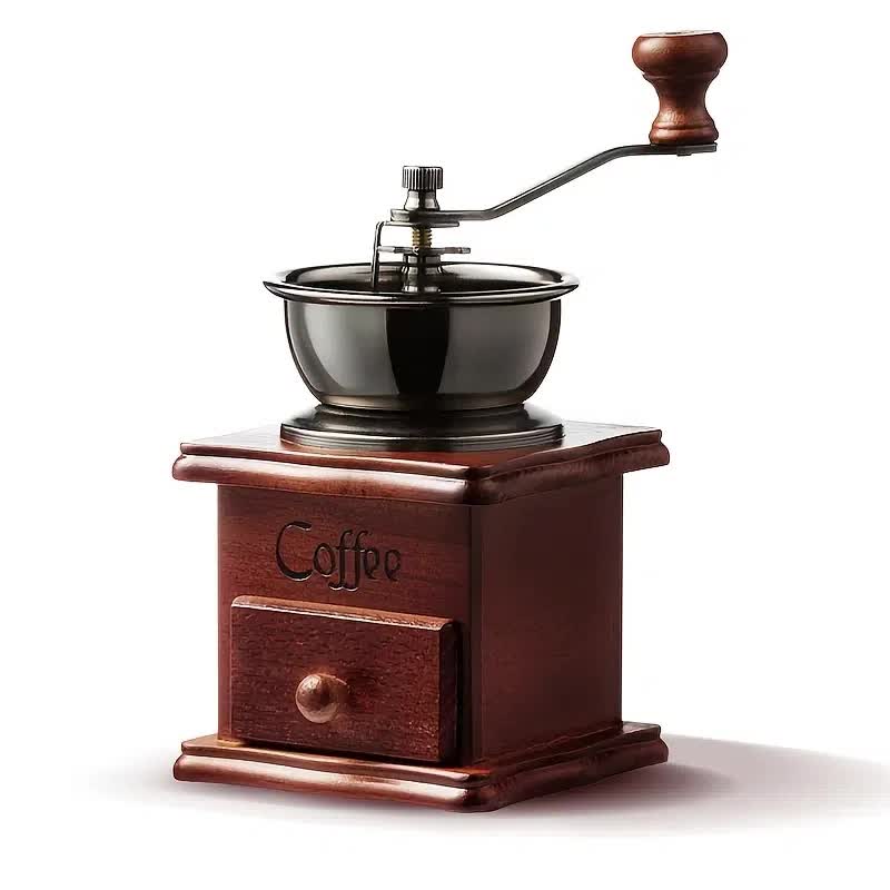 Wooden Classic Vintage Mini Manual Bean Grinder Press Pot - Temu