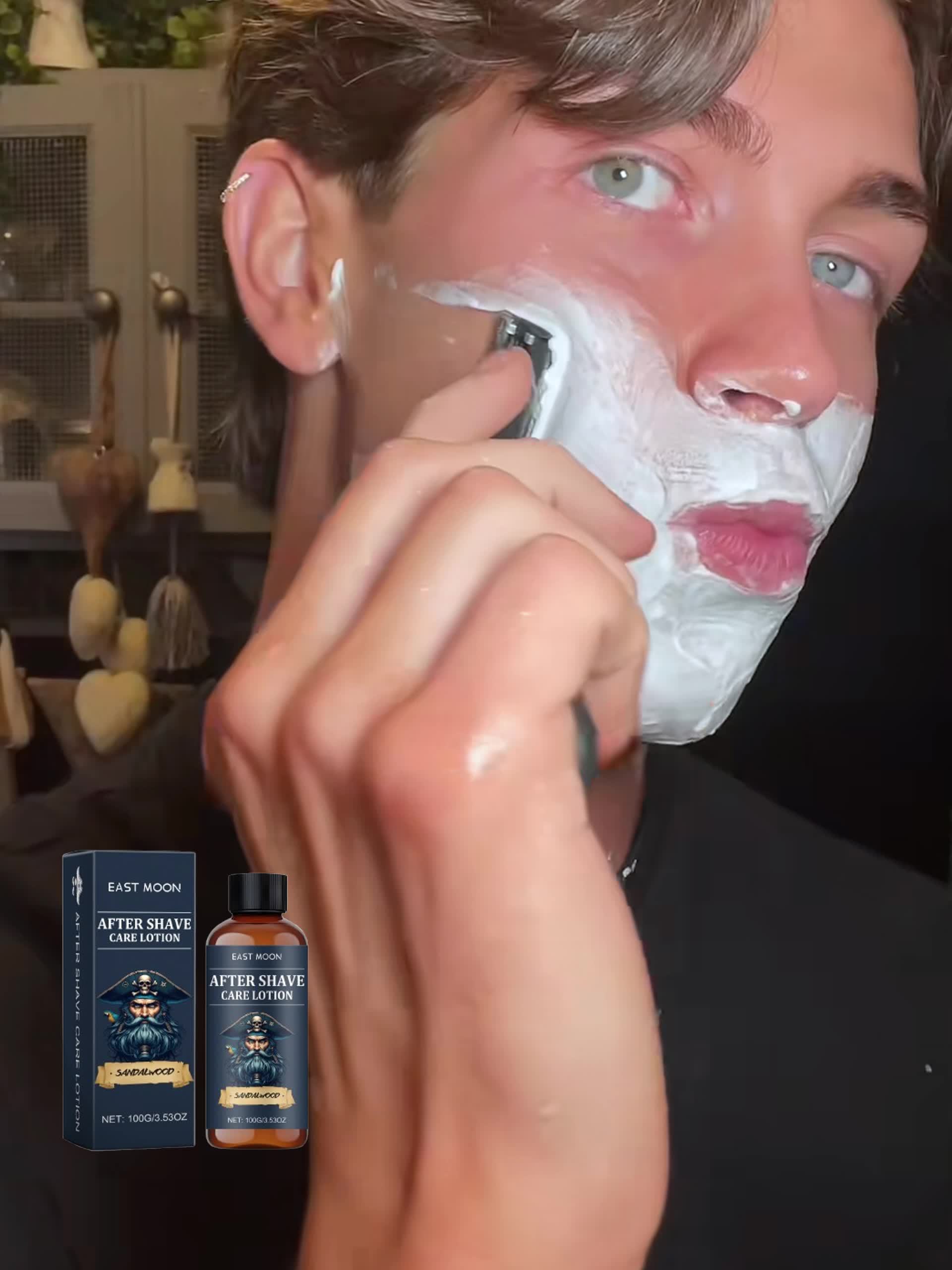 Two Bottles of 100g Men's Post-Shaving Care Cream Refreshing Men's Facial Post-Shaving Moisturizing Cream - Image 6