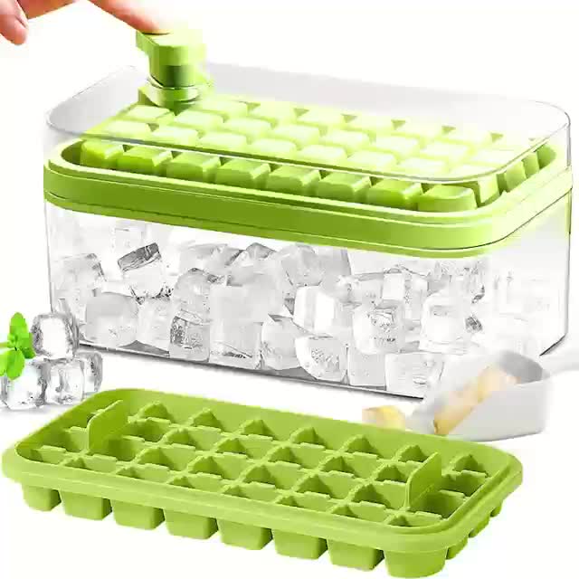 1pc Double Layer Ice Cube Mold With Ice Shovel, Modern PET Ice