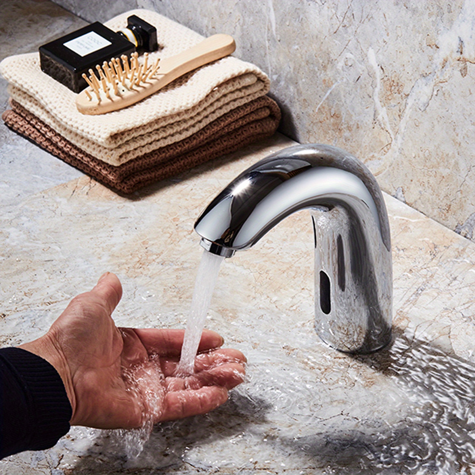 Image of Modern Water-saving Bathroom Sink Faucet With Chrome & Stainless Valve - Installation Tap Suitable For Homes, Kitchens, Hotels, Restaurants, Suitable For Single/double Sinks, Bath Basin Tap