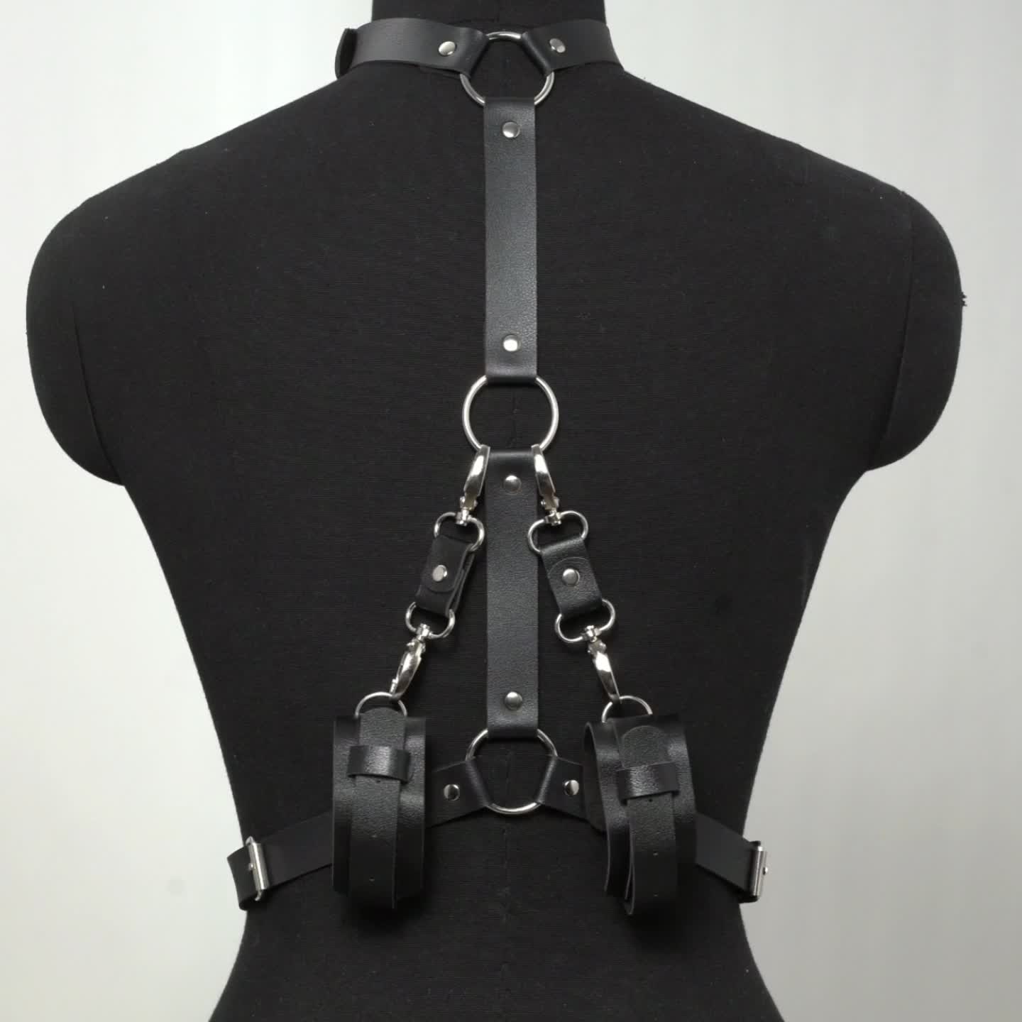 Women's Leather Belt, Waist Belt Leather Harness, Goth Lingerie, Styli
