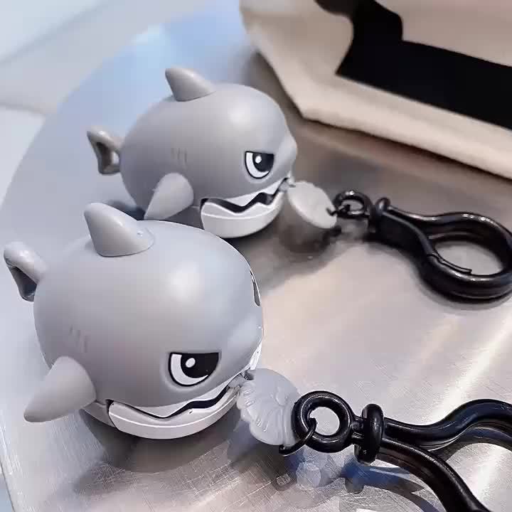 Pull Line Bite Teeth Small Shark Cartoon Carry Pendant Cute - Temu