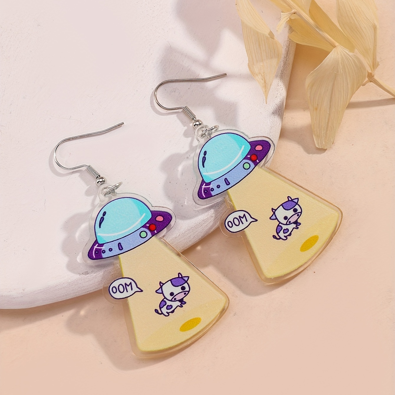 Cute Crow Dinosaur Skull Graffiti Cartoon Hook Earrings - Temu