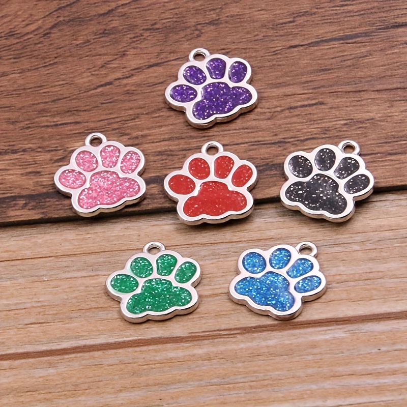 6pcs Paw Stainless Steel Charms, jewelry making, earring charms, dog  charms, earring making, charms for earrings, jewelry charms