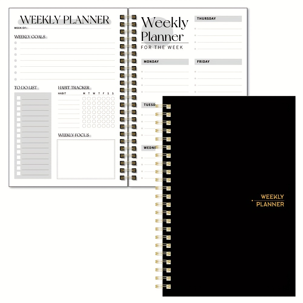 Trees Flower Weekly Notebook Undated Goals Planner Agenda - Temu