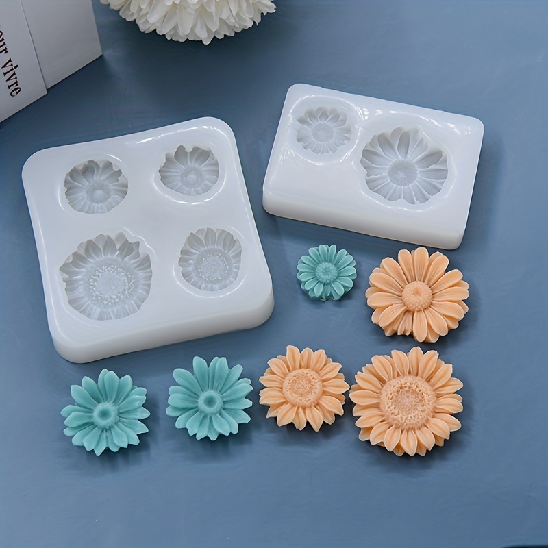 6 Cavity Flower Silicone Mold Small Daisy Sunflower Flower - Temu