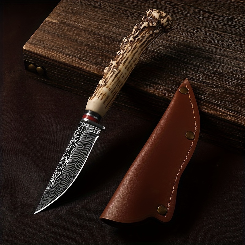 1pc, 67 Layers Damascus Steel Chef Knife With Luxury Yellow Sandalwood  Handle, 7-inch Blade, Kitchen Knife, Cutting Slicing Chopping Knife, Meat  Knife