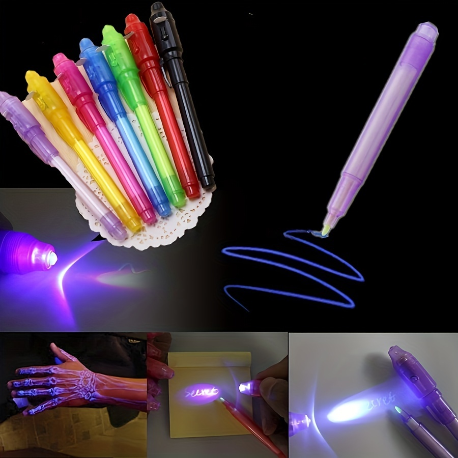 Creative Magic Uv Light Pen Invisible Ink Pen Glow In The Dark Pen With  Built-in Uv Light Gifts And Security Marking - Temu Switzerland