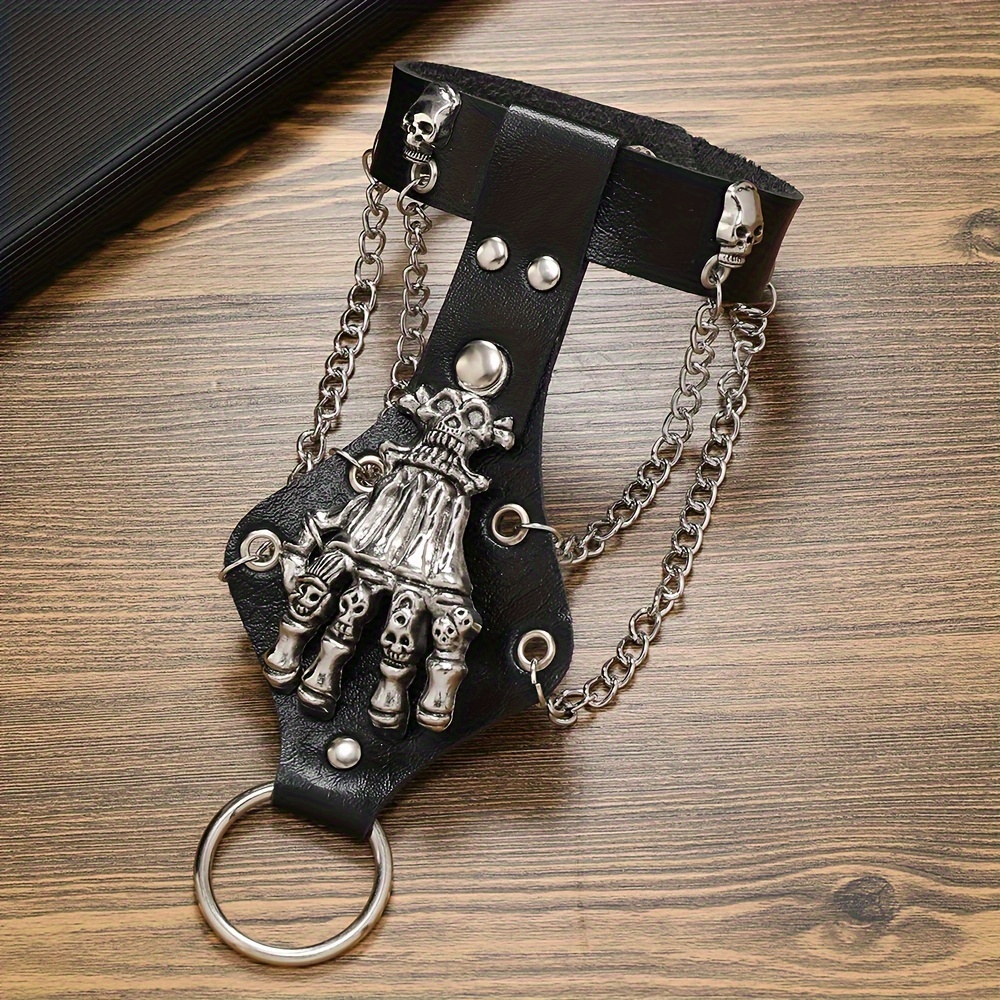 1pc Men's Punk Rock Bracelet Spike Studded Leather Bracelet Wristband  Jewelry