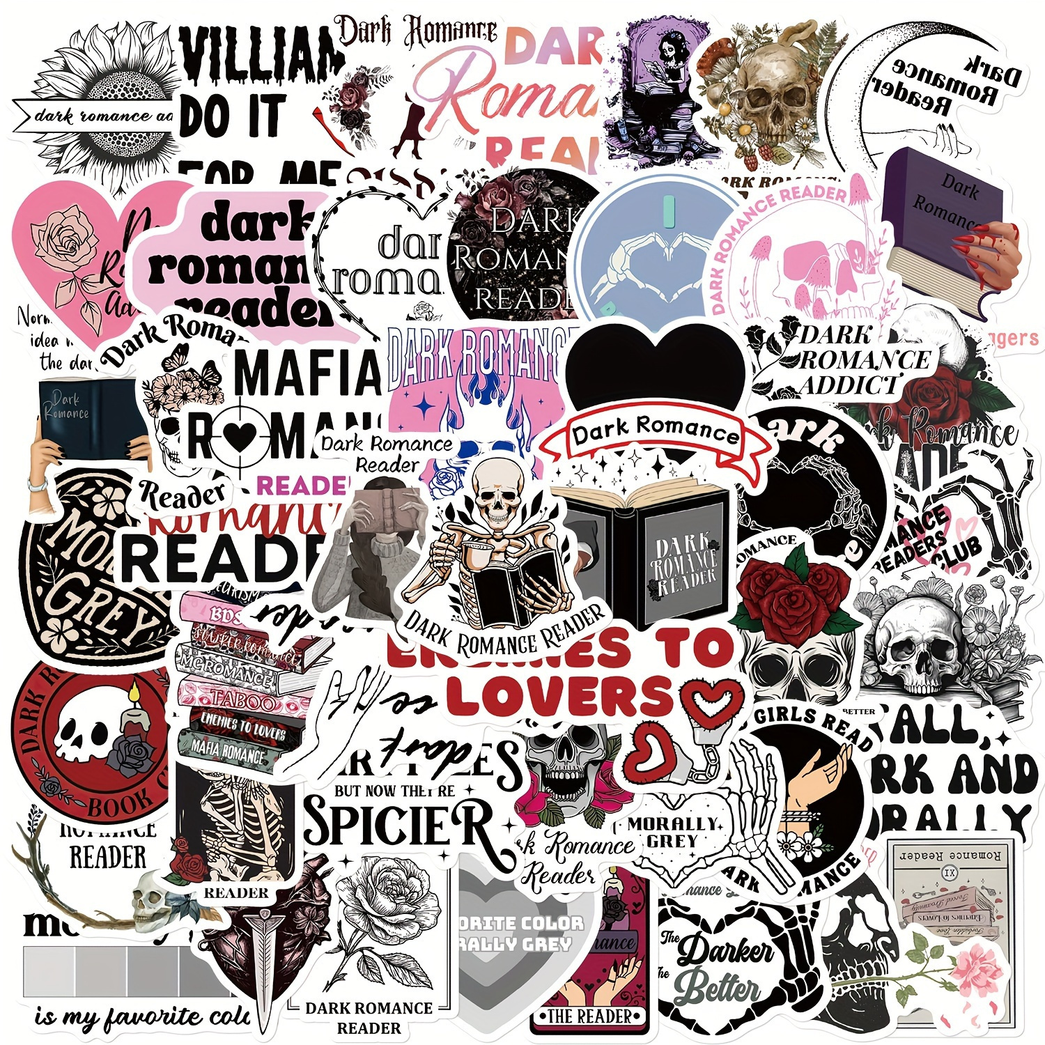  Cute Reading Stickers 50 Pcs,Library Sticker,Book Quote  Accessories Stickers for Adults Teens,Bulk Waterproof Vinyl Stickers for  Kindle Graffiti Scrapbook,Water Bottle Book Lovers Luggage Laptop B :  Electronics