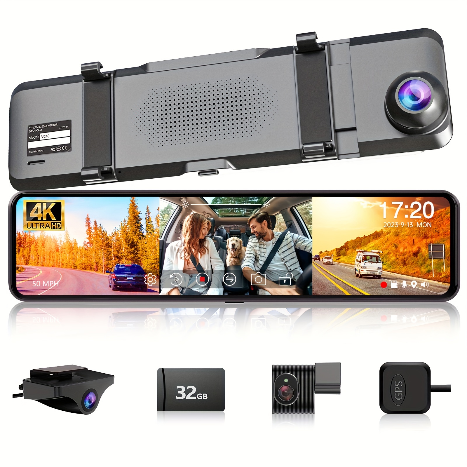 Dash Cam 4K, cámara de tablero para automóviles 2160P Cámara frontal de  coche con WiFi/App Dash Cam para camiones Dashcams con visión súper  nocturna