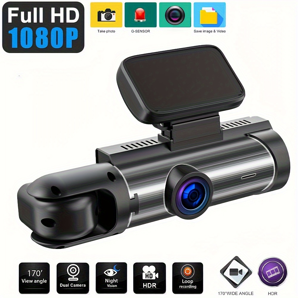 Dash Camera Front And Inside 3.16inchdash Cam 1080p G Sensor - Temu