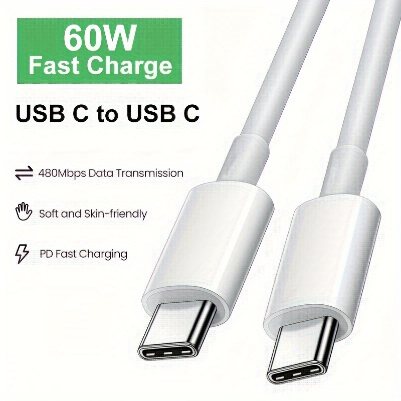 60W Câble USB Type C Vers C (2M/6.56ft), Câble De Charge Rapide Power  Delivery PD Pour IPhone 15 Series, MacBook Pro, IPad Pro, Galaxy S23,  Ultra, Plus - Temu France