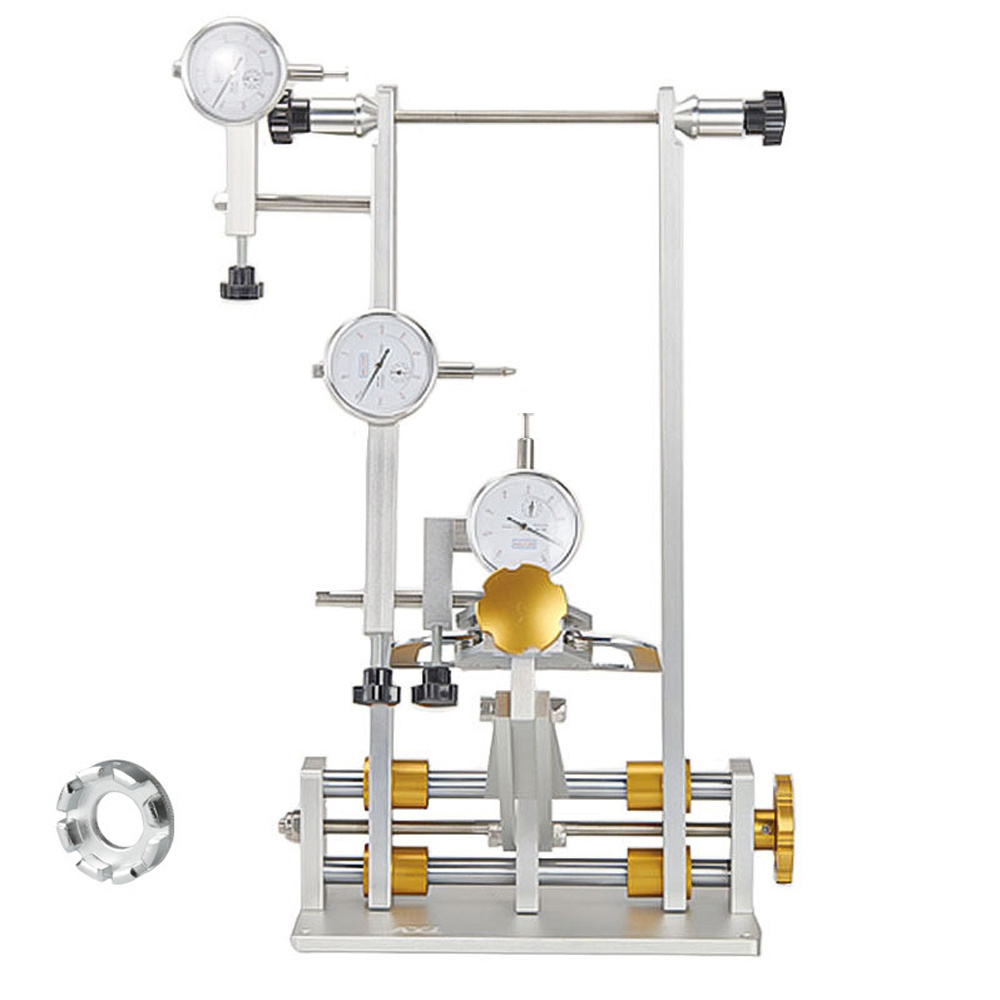Image of Bicycle Wheel Truing Stand Bike Wheel Alignment Repair Tool With Dial Gauge For Quick Release And Thru-axle