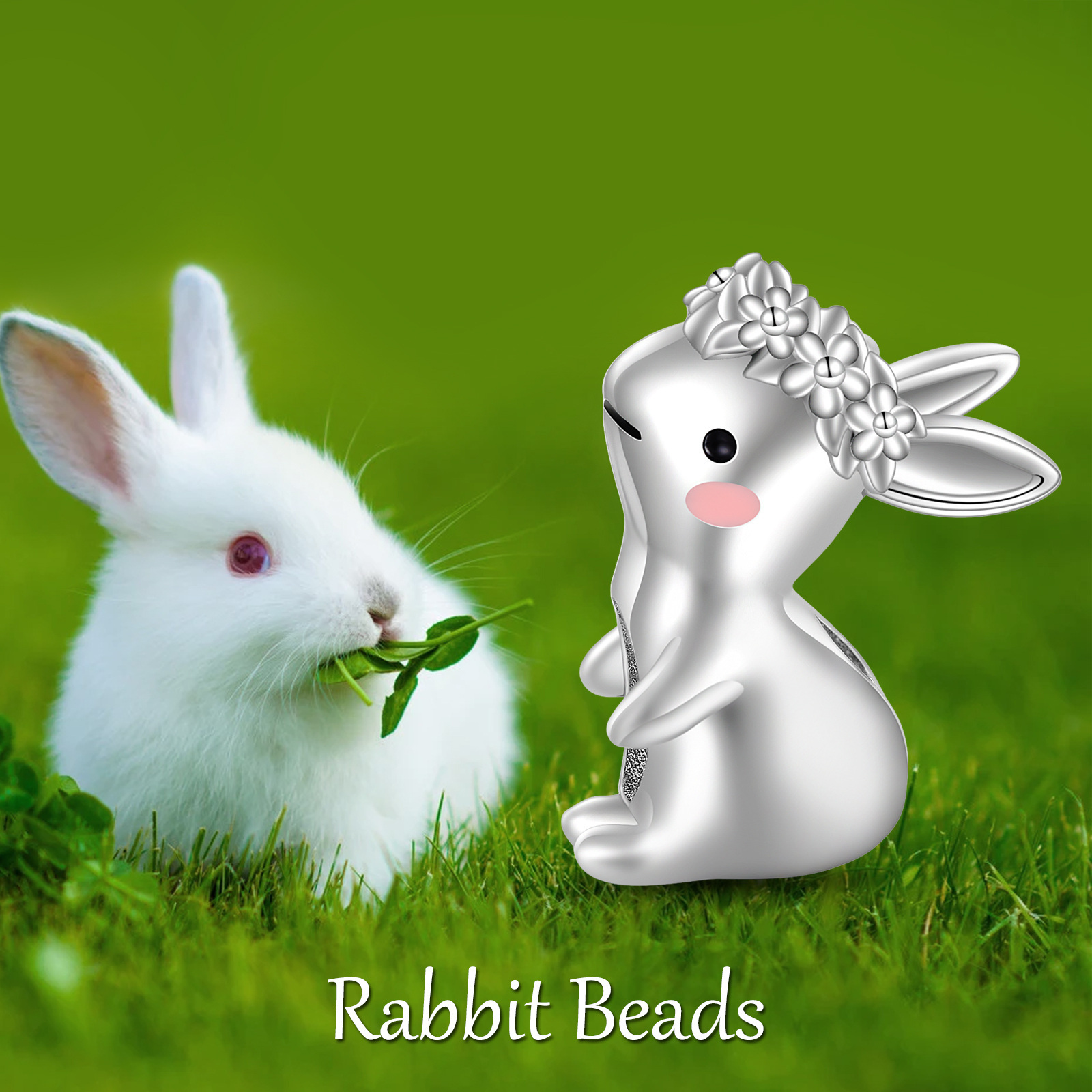 925 Sterling Silver Rabbit Charm Bracelet for Women