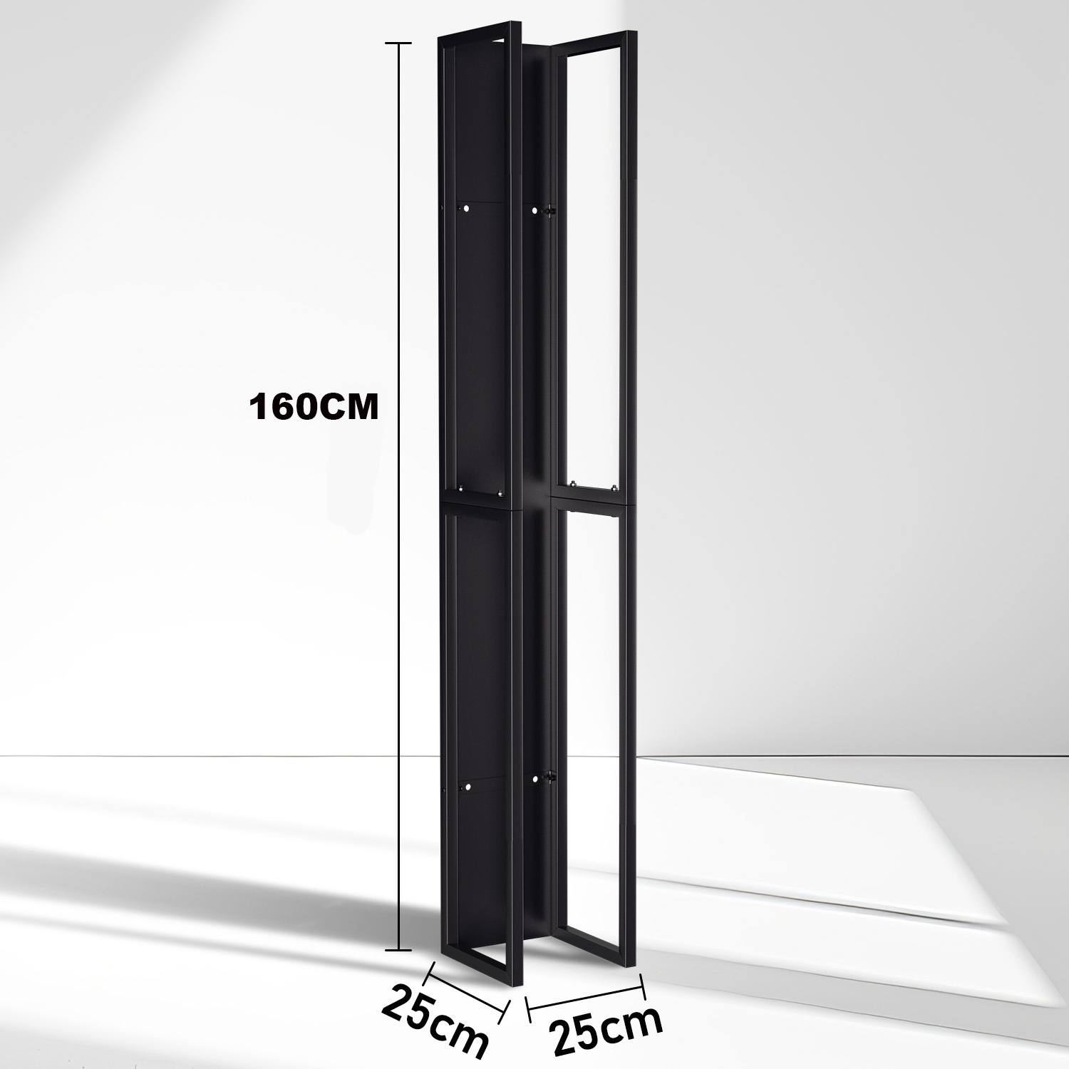 Metal Firewood Rack, Wall-mounted Firewood Storage Rack, Black Firewood Rack, Wall-mounted Design With Back Panel: retailer-supplied image