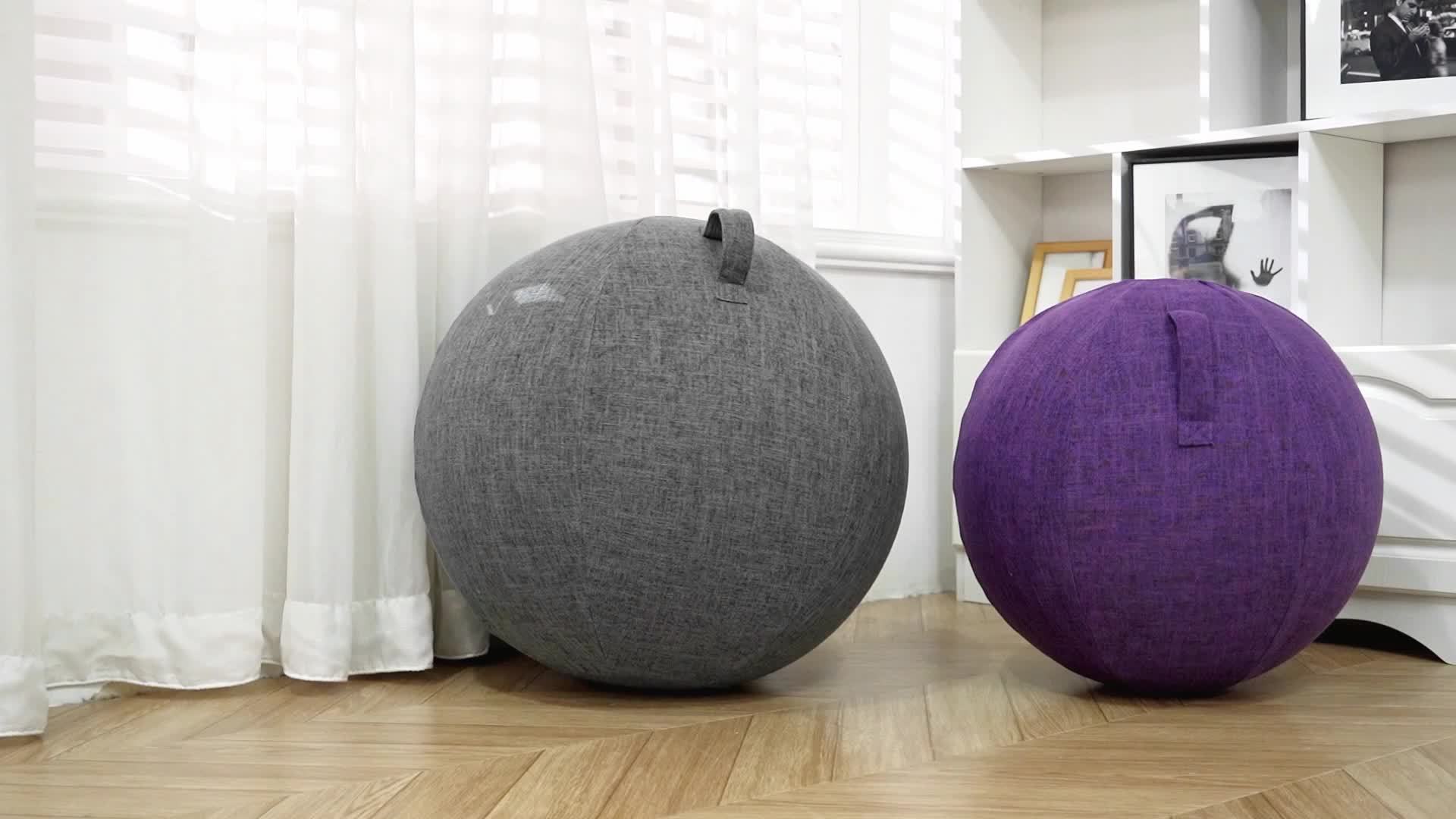 Execise Ball Chai With Fabic Cove,  25IN/65CM  Pilates Yoga Ball Chair For Home Office Desk Pregnancy Ball Balance Ball Seat To Relieve Back Pain Improve Posture Birthing Ball For Pregnancy P 41720819