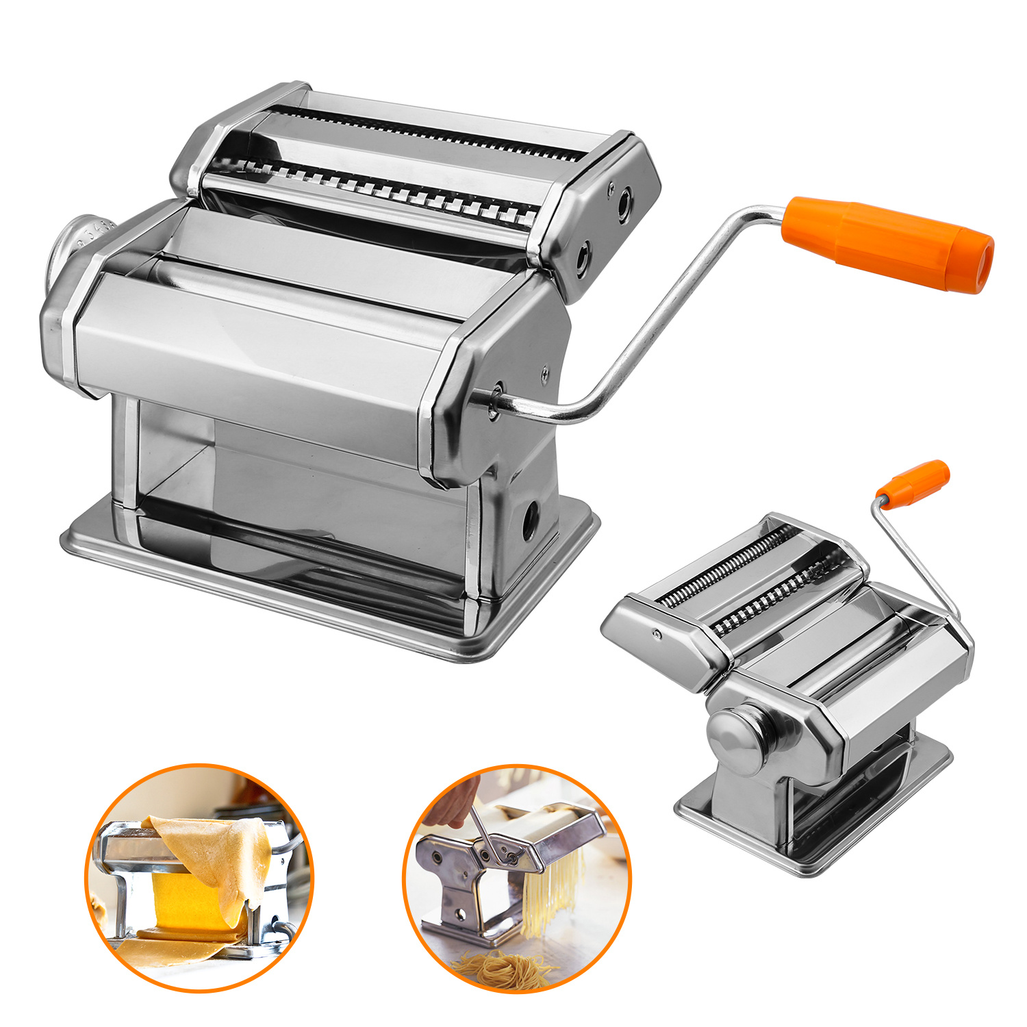 Manual Pasta Maker Machine, Crank Noodle Roller For Homemade Pasta, Spaghetti, Lasagna Sheets And Dough Sheets